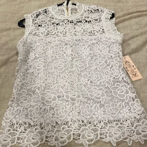 White lace top with built in camisole underneath